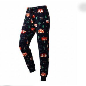 Old Navy Women's Pajama Pants XS Black Holiday Scene Flannel Lounge Sleep